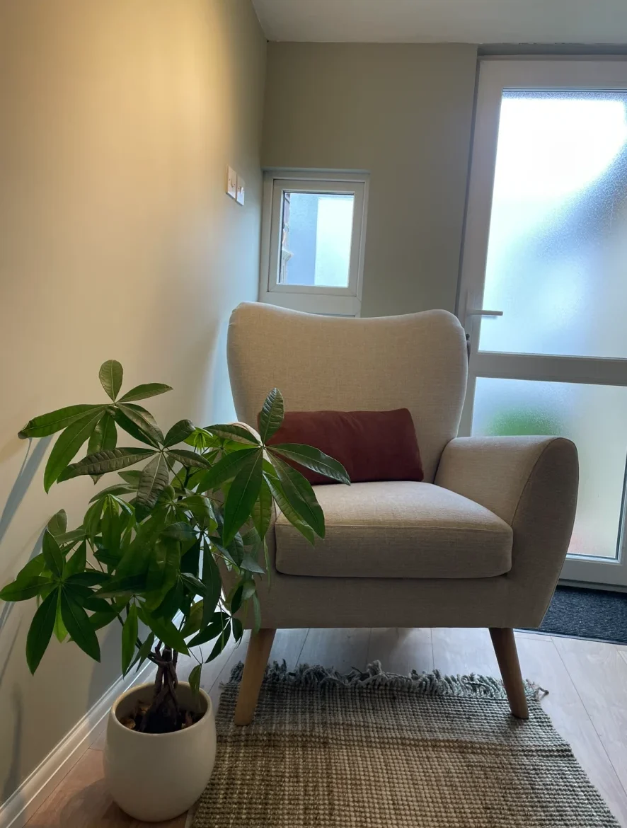 Chair in counselling room in Wallington, Surrey